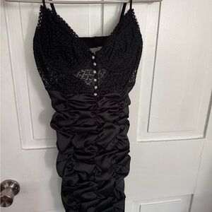Victoria's Secret Black Ruched Babydoll Dress